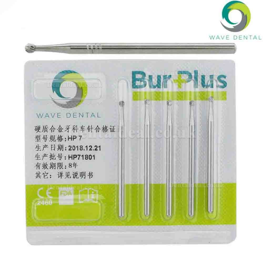 5 Packs Wave Dental Carbide Burs Round For Straight Handpiece HP1/4 1 2 3 5 6 8 10 Prima