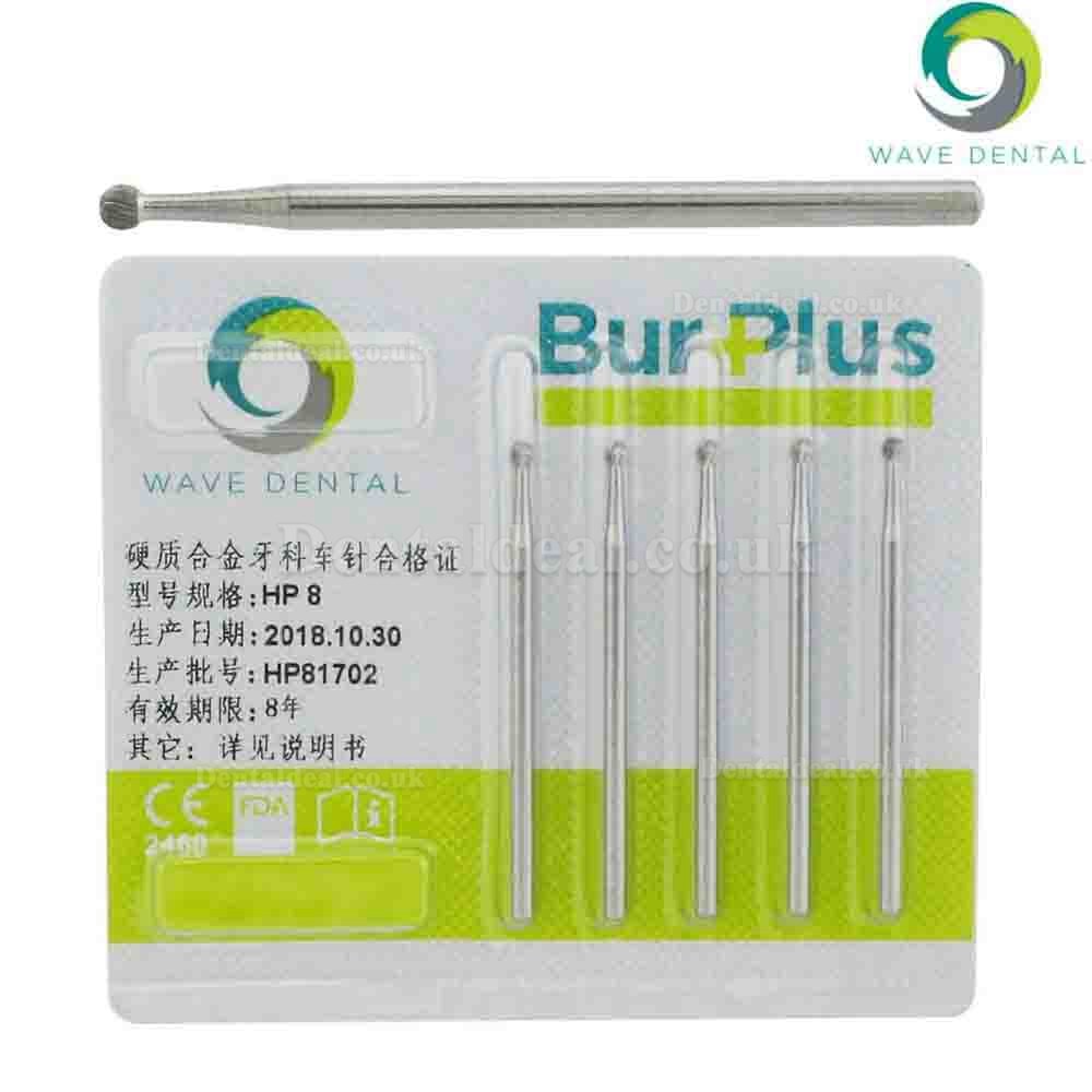 5 Packs Wave Dental Carbide Burs Round For Straight Handpiece HP1/4 1 2 3 5 6 8 10 Prima