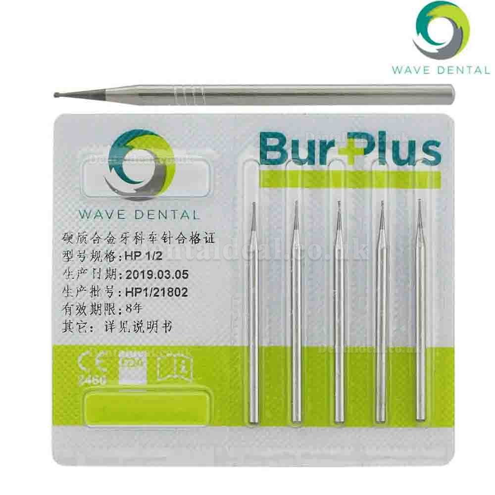 5 Packs Wave Dental Carbide Burs Round For Straight Handpiece HP1/4 1 2 3 5 6 8 10 Prima