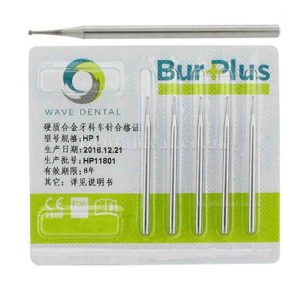 5 Packs Wave Dental Carbide Burs Round For Straight Handpiece HP1/4 1 2 3 5 6 8 10 Prima