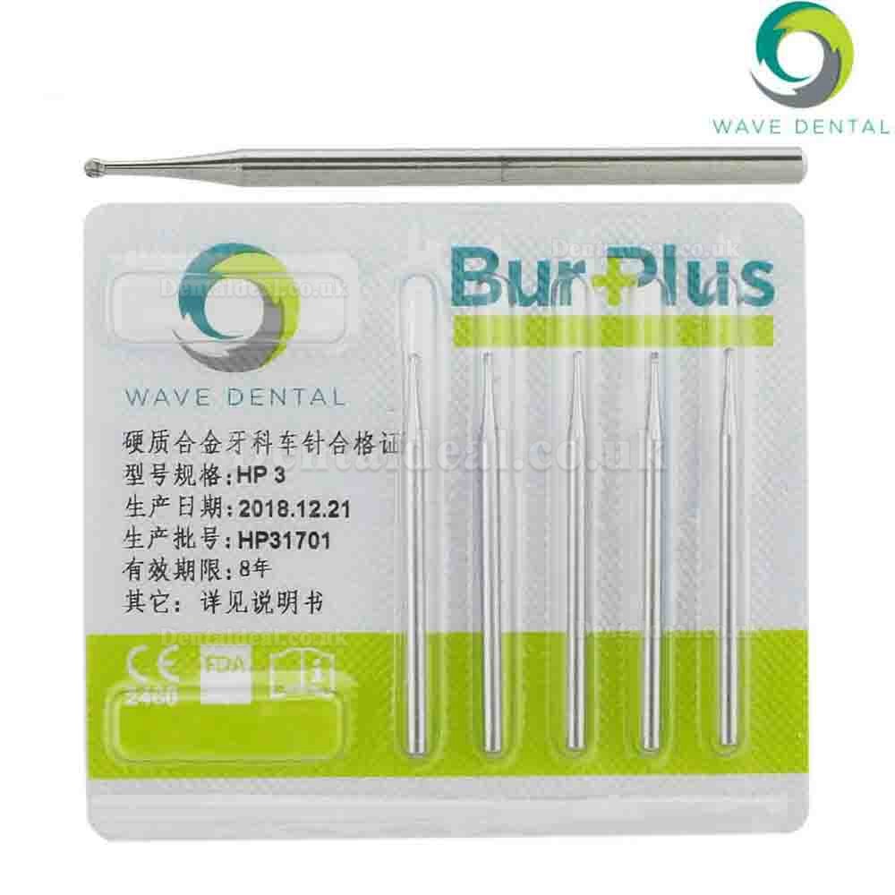 5 Packs Wave Dental Carbide Burs Round For Straight Handpiece HP1/4 1 2 3 5 6 8 10 Prima