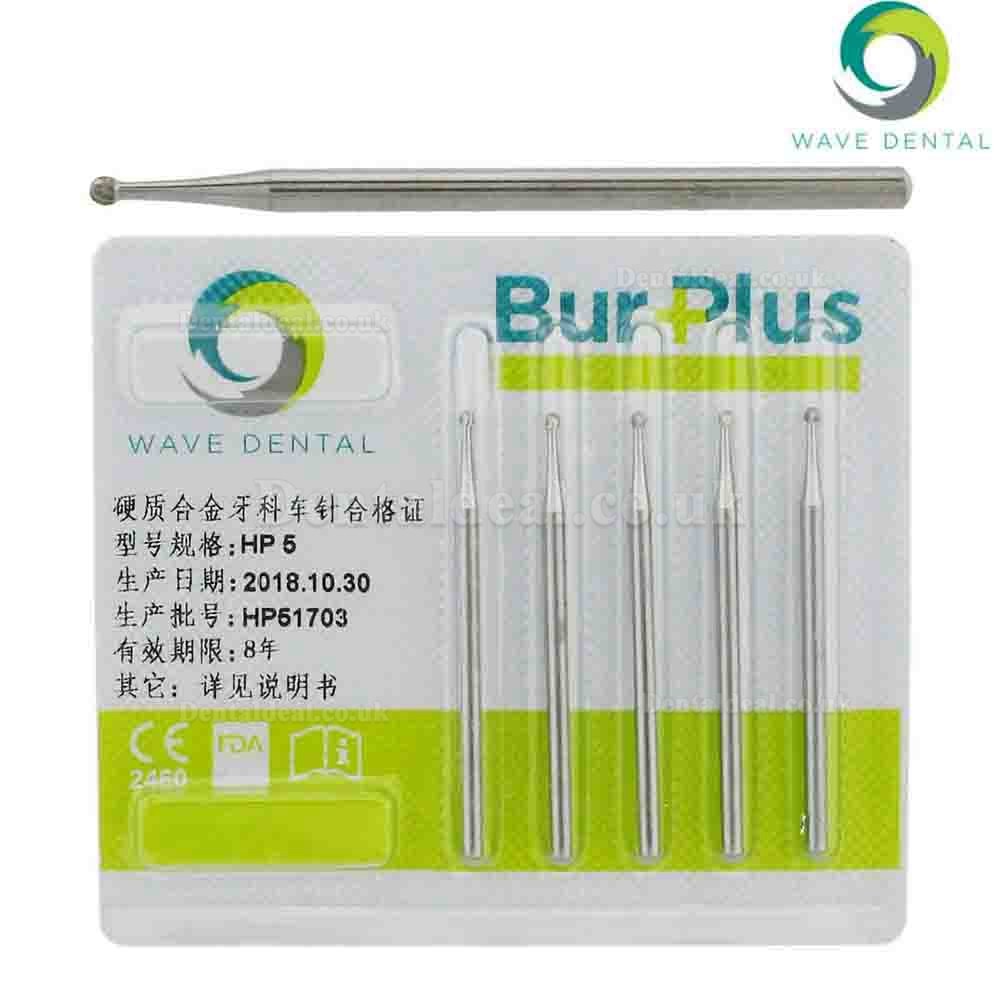 5 Packs Wave Dental Carbide Burs Round For Straight Handpiece HP1/4 1 2 3 5 6 8 10 Prima