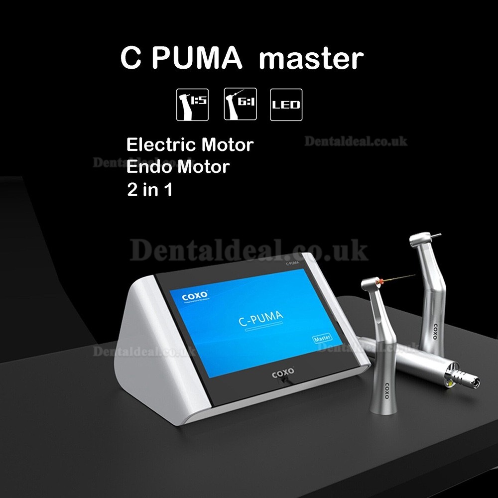 YUSENDENT COXO C PUMA Master 2 in 1 Dental Electric Motor with 6:1 & 1:5 Contra Angle Handpiece