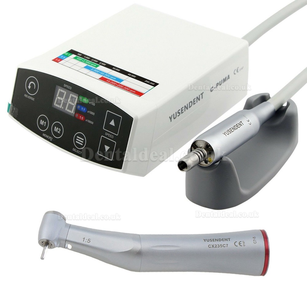 YUSENDENT COXO C PUMA Dental Electric Micro Motor +1:5 Fiber Optic Contra Angle CX235 C7-5