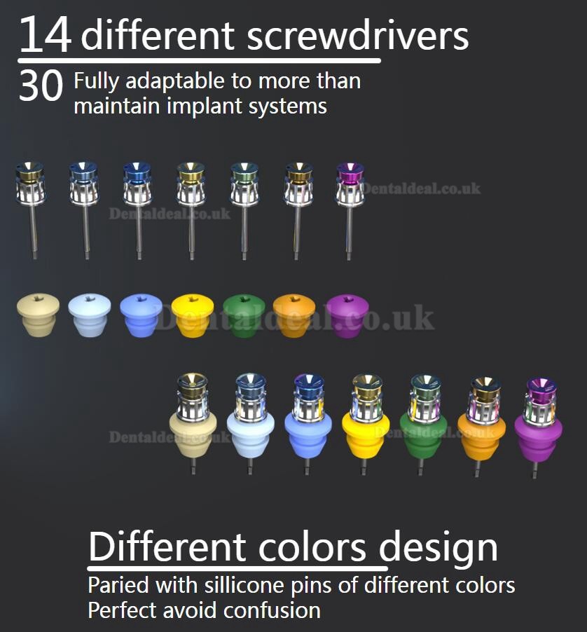 YUSENDENT COXO C-TW2 Dental Universal Implant Torque Wrench Kit with 14 Screwdrivers