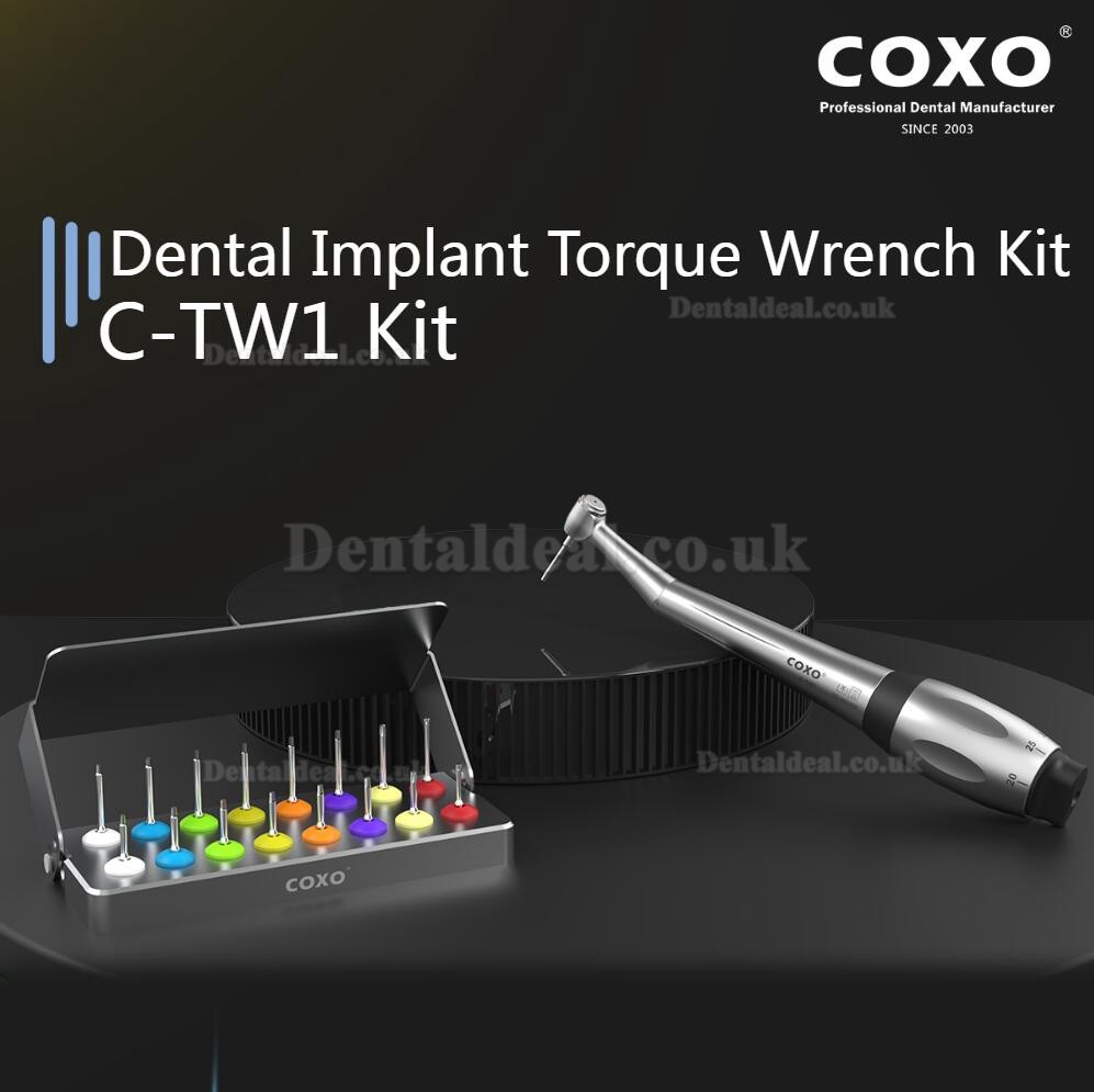 YUSENDNET COXO C-TW1 Universal Dental Implant Torque Wrench Kit with 16 Screwdrivers