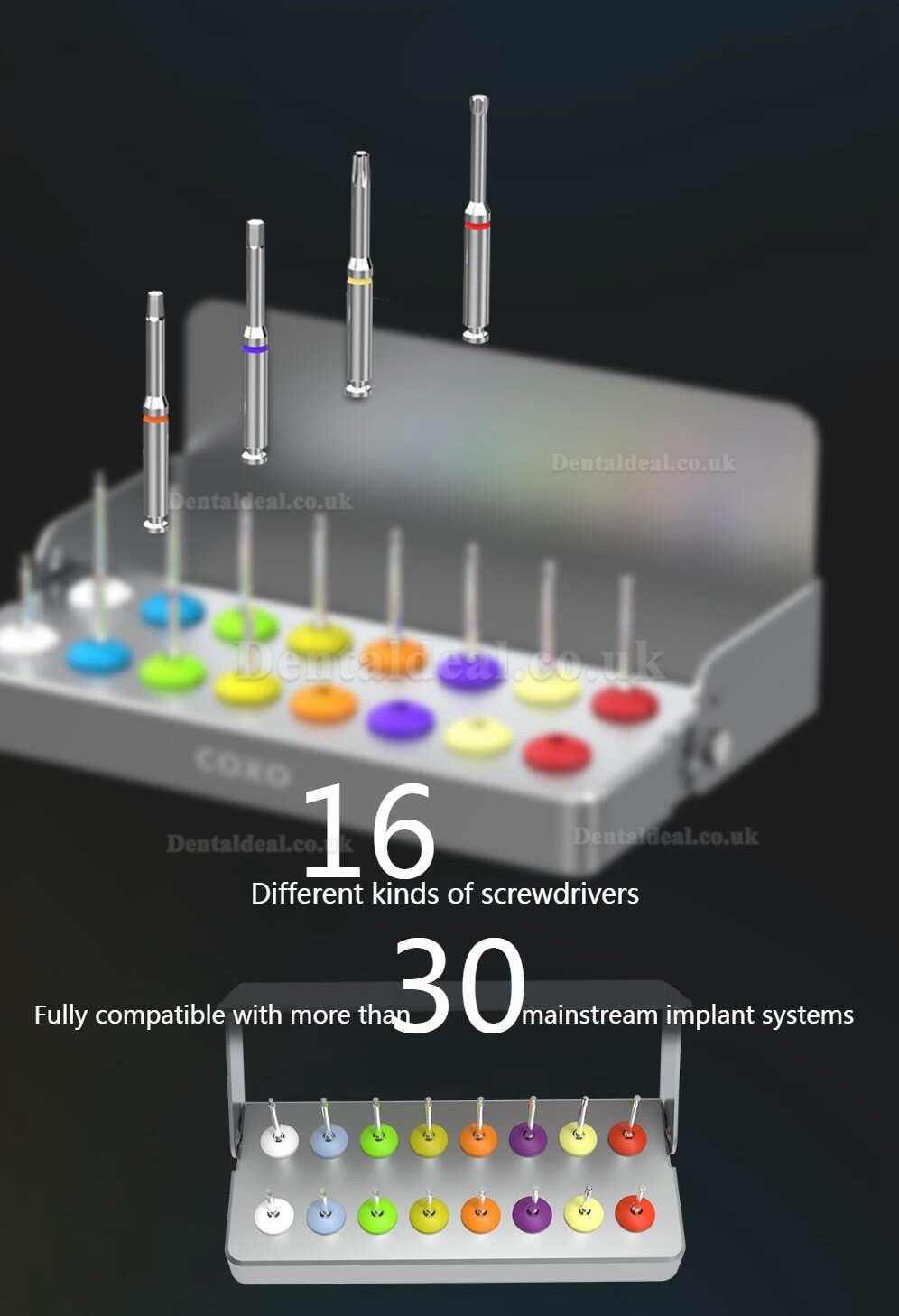 YUSENDNET COXO C-TW1 Universal Dental Implant Torque Wrench Kit with 16 Screwdrivers