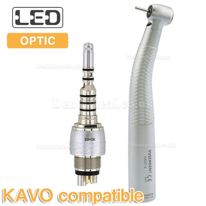 YUSENDENT® CX207-GK-PQ Fiber Optic Handpiece KAVO Compatible (With Coupler x1+ Without Coupler x2)