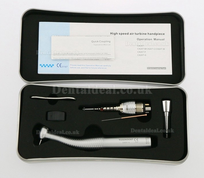 YUSENDENT® CX207-GK-PQ Fiber Optic Handpiece KAVO Compatible (With Coupler x1+ Without Coupler x2)