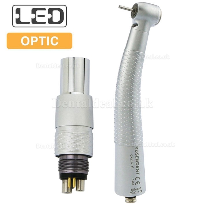 YUSENDENT® CX207-GN-PQ Fiber Optic Led Handpiece NSK Compatible (With Coupler x1+ Without Coupler x2)