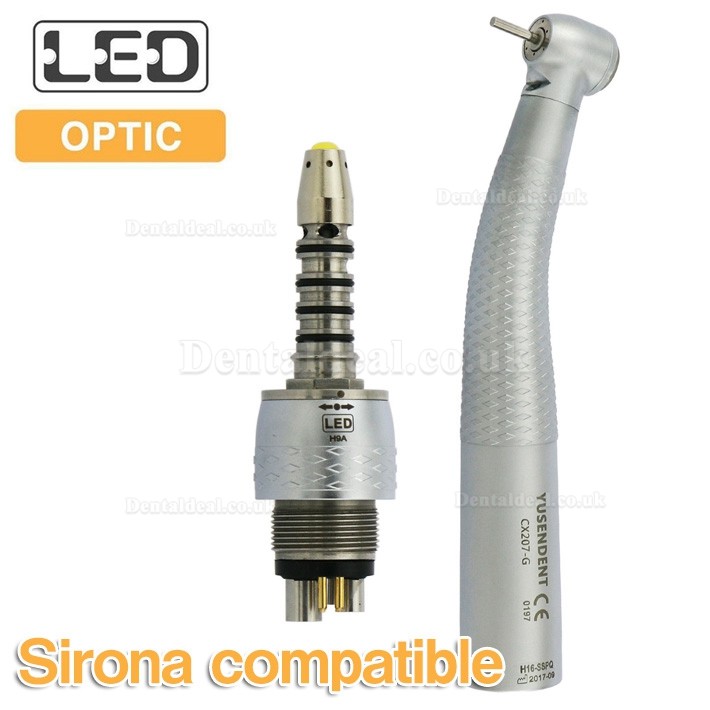 YUSENDENT® CX207-GS-PQ Fiber Optic Turbine Handpiece Sirona Compatible (With Coupler x1+ Without Coupler x2)