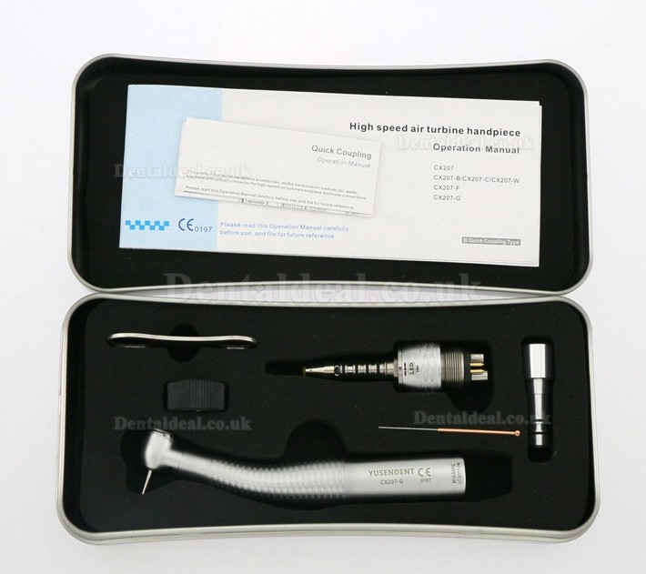 YUSENDENT® CX207-GS-PQ Fiber Optic Turbine Handpiece Sirona Compatible (With Coupler x1+ Without Coupler x2)