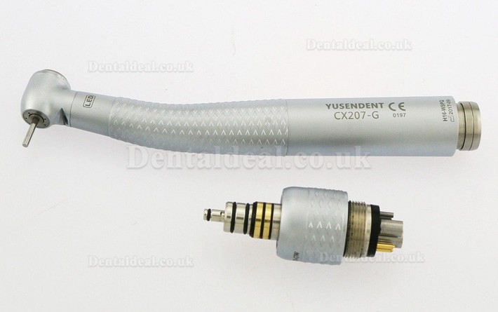 YUSENDENT® CX207-GW-PQ Fiber Optic Turbine Handpiece W&H Compatible (With Coupler x1+ Without Coupler x2)