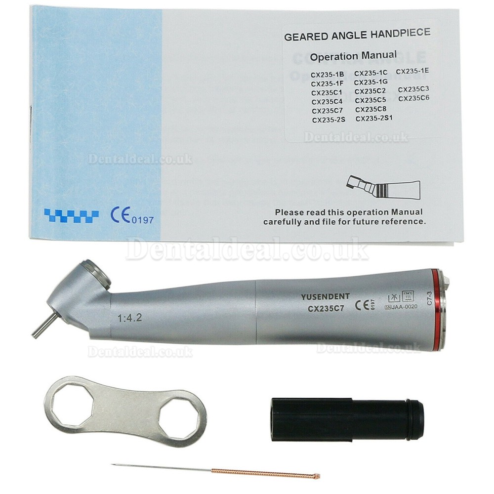 COXO YUSENDENT Dental 1:4.2 Increasing LED Fiber Optic 45° Surgery Contra Angle Handpiece