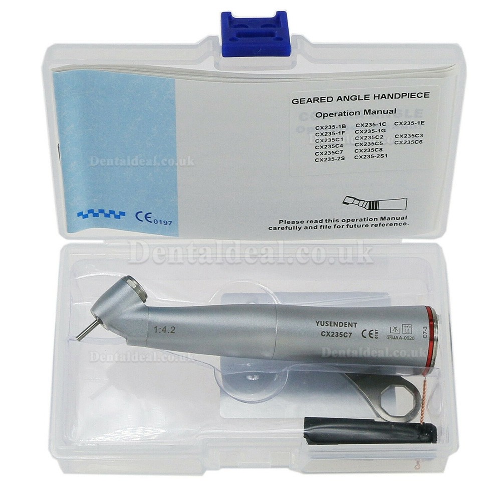 COXO YUSENDENT Dental 1:4.2 Increasing LED Fiber Optic 45° Surgery Contra Angle Handpiece