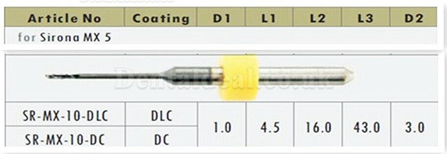 1PCS Dental Lab Cad Cam Zirconia Milling Burs Fit Sirona MX5 0.5mm/1mm/2.5mm NO Coated