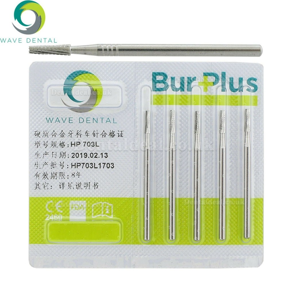 10Pcs HP 702 703 703L 704 Bur Dental Carbide Taper Fissure Cross Cut Burs