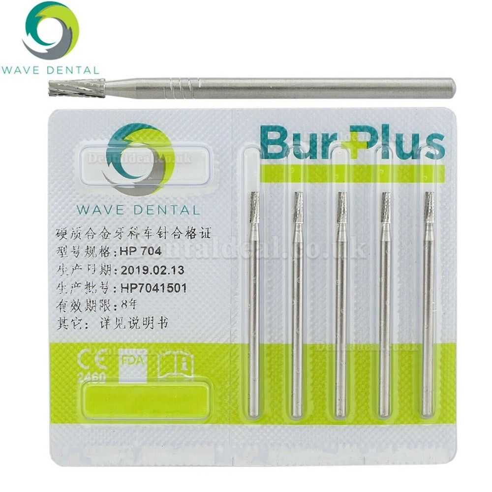 10Pcs HP 702 703 703L 704 Bur Dental Carbide Taper Fissure Cross Cut Burs