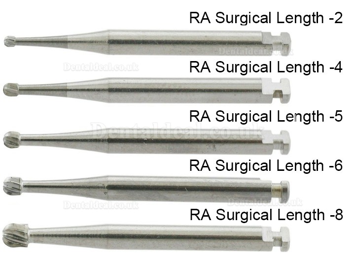 10Pcs Wave Dental RA Surgical Length 2 4 5 6 8 Burs Dental Latch-type Round Head Carbide Burs