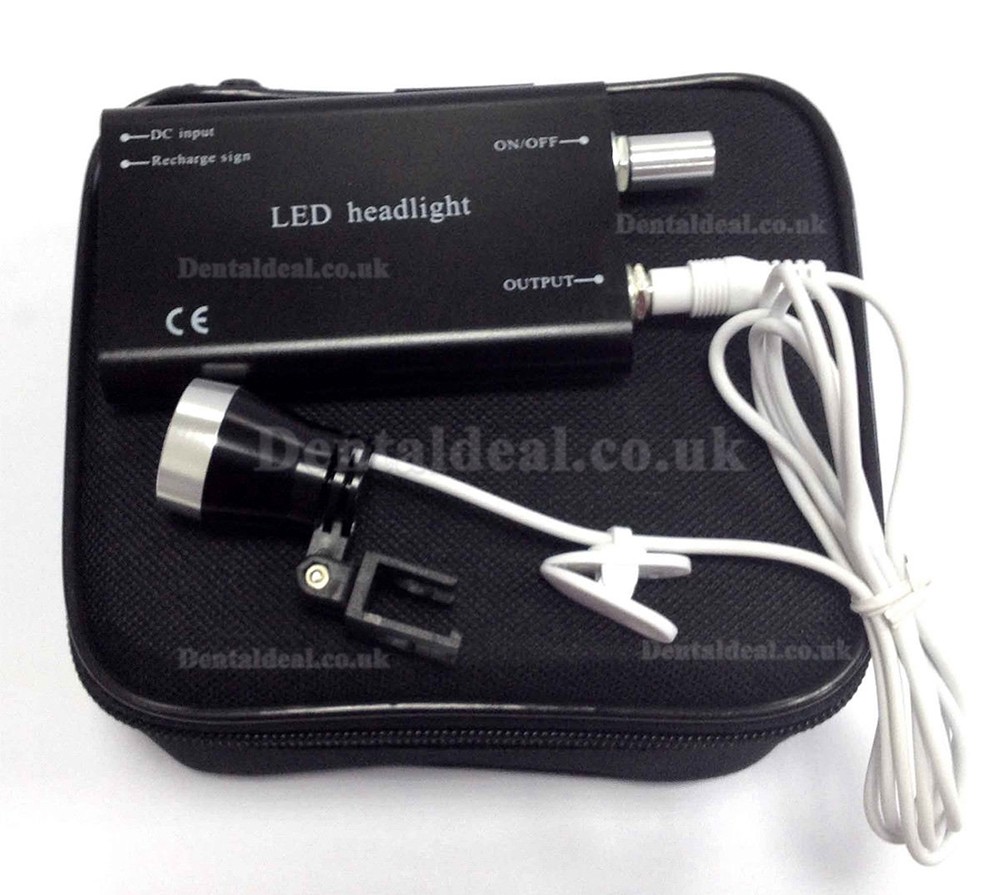 Portable Clip-on LED Head Light Lamp fit Dental Clinical Medical Binocular Loupes