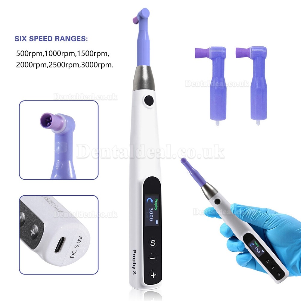 Electric Dental Wireless Hygiene Prophy Handpiece 360° Swivel 6-speed Settings