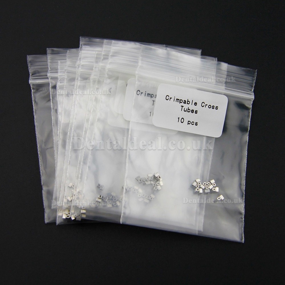 100 Pcs/10 Packs Dental Orthodontic Crimpable Cross Tube