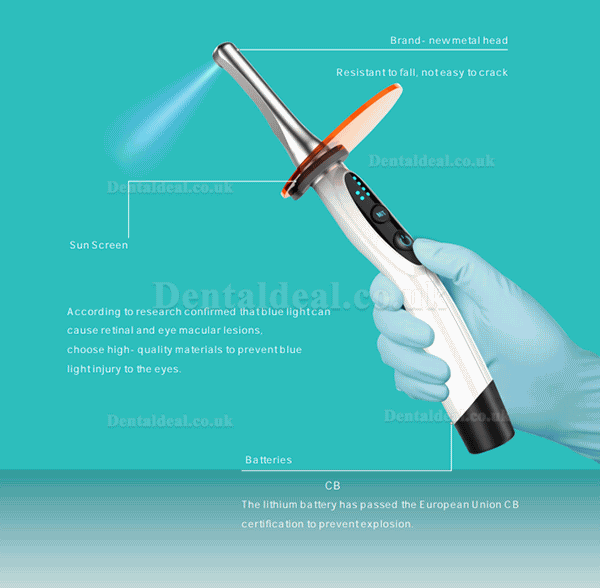 DEGER Dental 1 SEC Cure Lamp LED Curing Light Wireless 3000mw/cm2