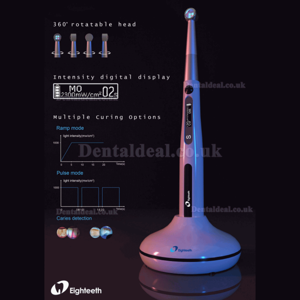 Eighteeth Curingpen Dental Cordless LED Curing Light with Caries Detector