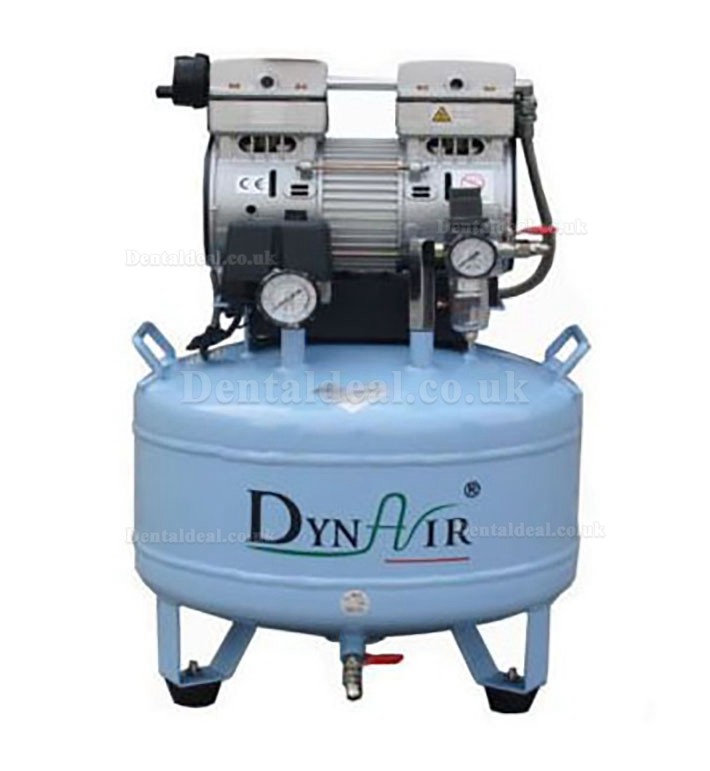 DYNAIR® DA7001 30L Dental Air Compressor Noiseless Oilless 152L/min 1-Driving-2 Stable NEW