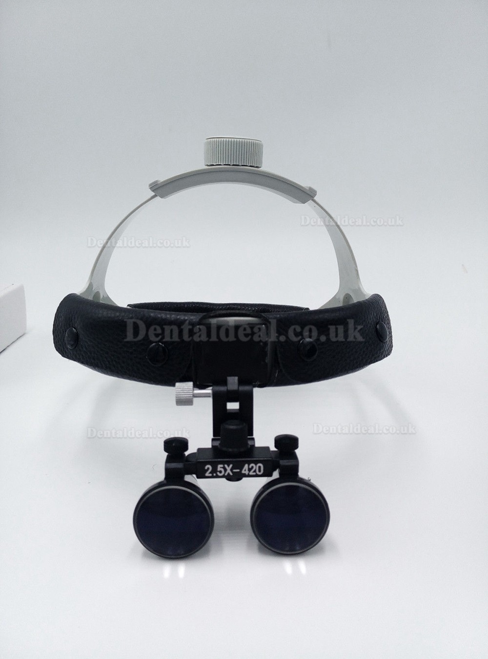 Dental Surgical Binocular 2.5X420mm Leather Headband Loupe with LED Headlight