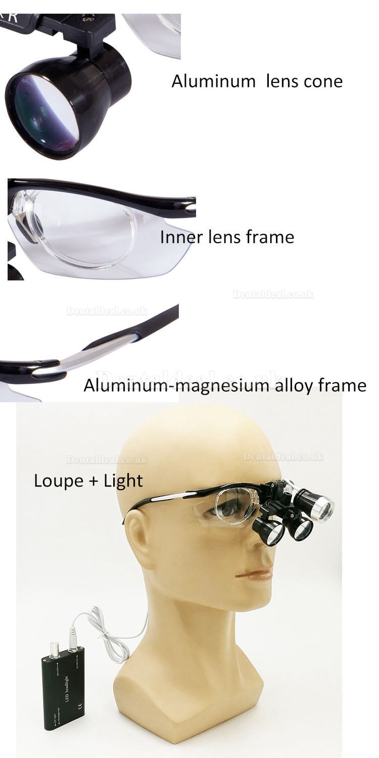 Dental 3.5X Medical Binocular Loupes Magnifier Antifogging Aluminum Frame DY-112