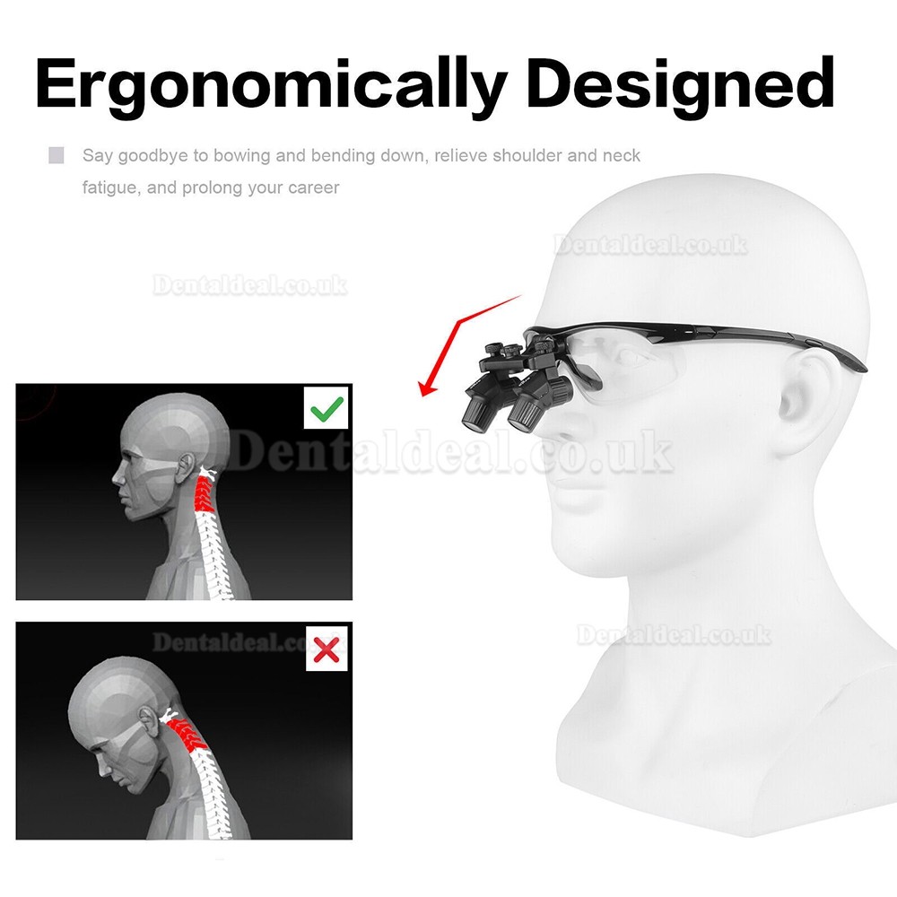 4.0X 450mm Ergonomic Ergo Surgical Loupe Ergo Magnifying Glasses + 5W Wireless LED Headlight