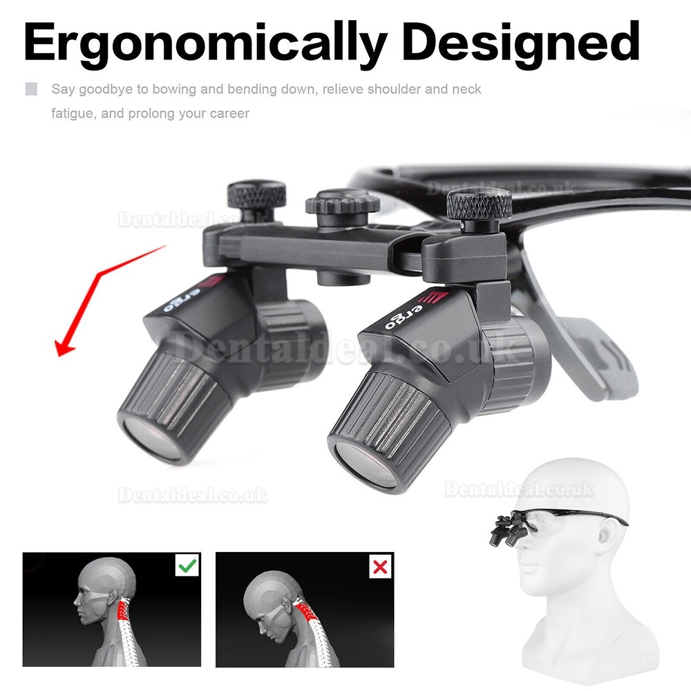 4.0X 450mm Ergonomic Ergo Surgical Loupe Ergo Magnifying Glasses + 5W Wireless LED Headlight