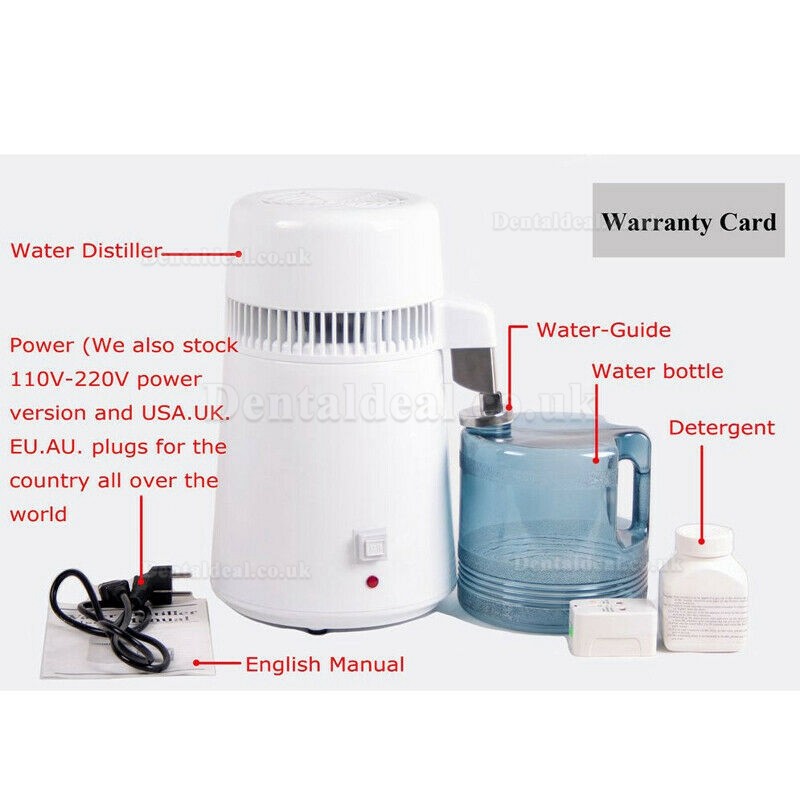 4L Electric Pure Water Distiller Countertop Dental Water Distilled Machine