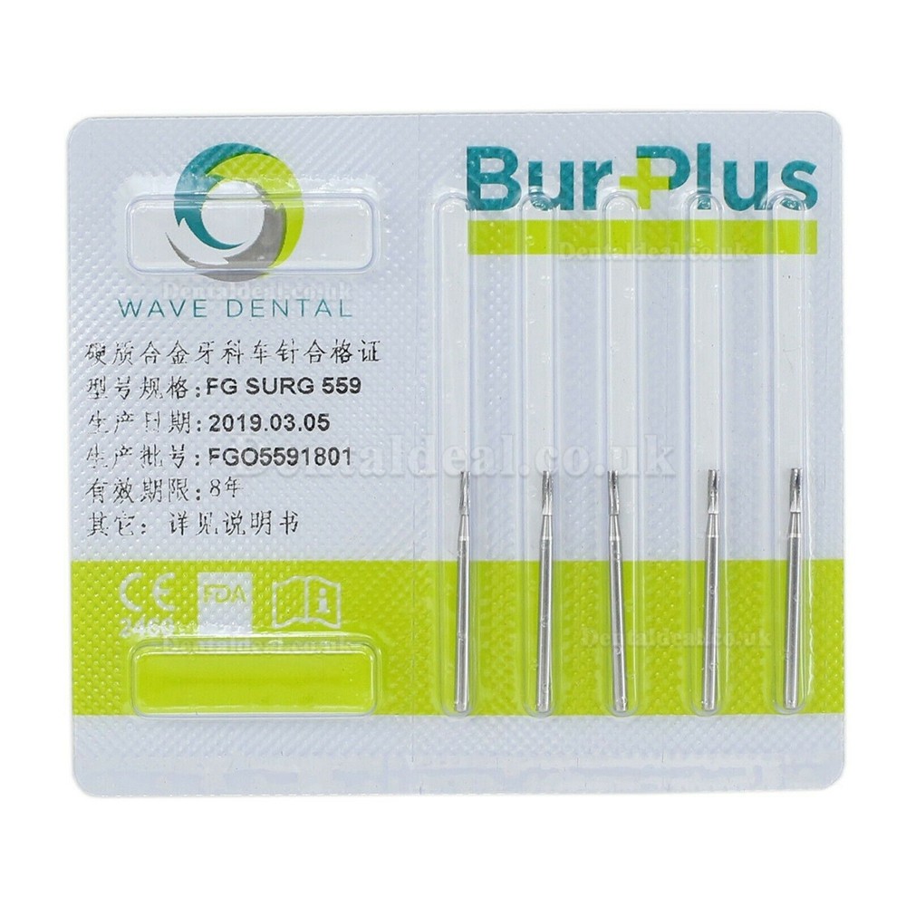 10Pcs FG Surgical Length 556 557 558 559 600 Burs Dental Friction Grip Flat Fissure Carbide Bur