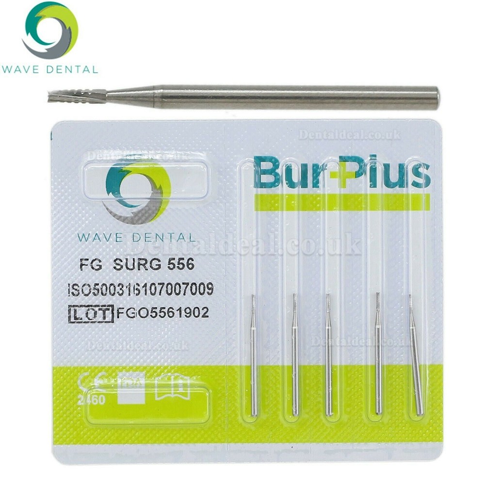 10Pcs FG Surgical Length 556 557 558 559 560 Burs Dental Friction Grip Flat Fissure Carbide Burs