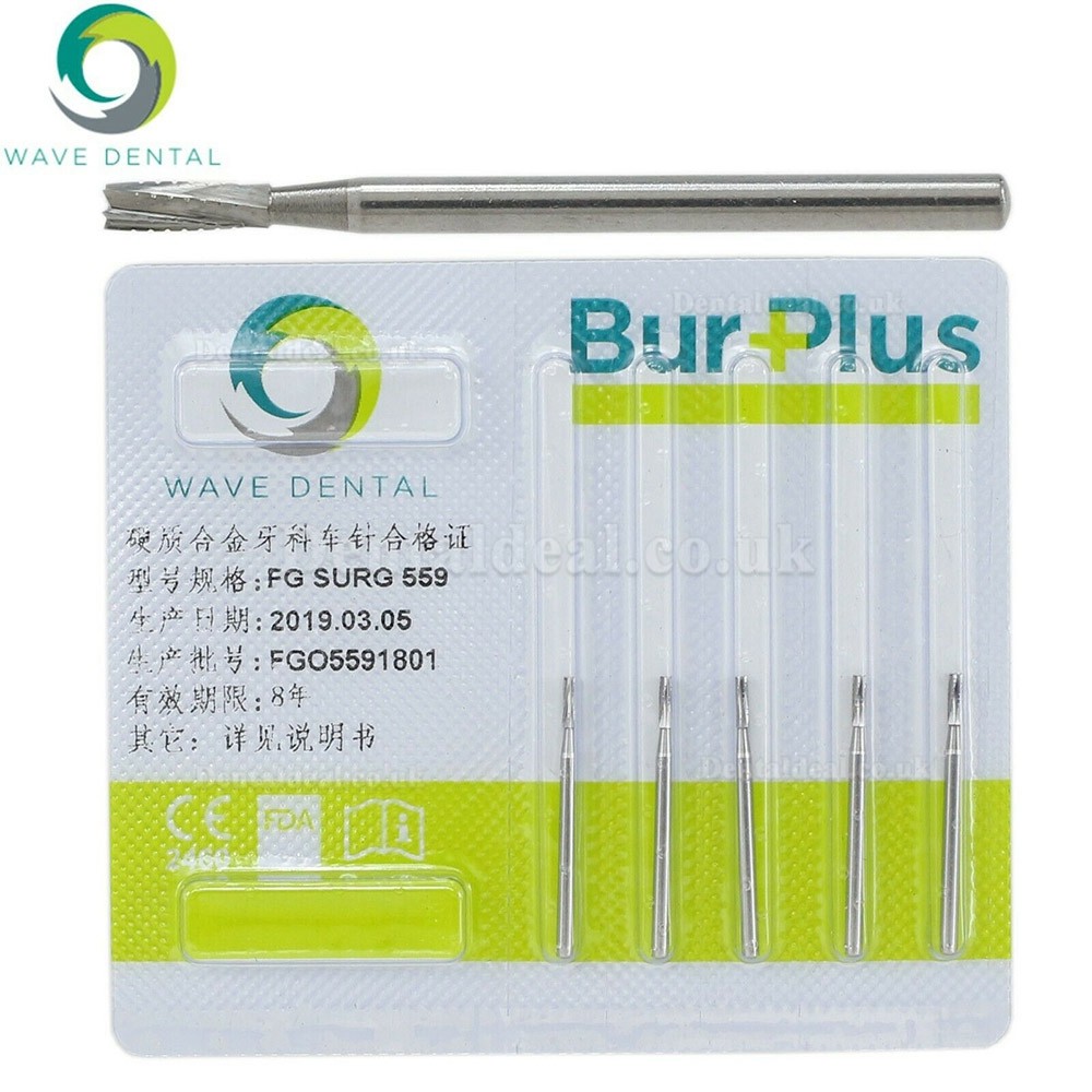 10Pcs FG Surgical Length 556 557 558 559 560 Burs Dental Friction Grip Flat Fissure Carbide Burs