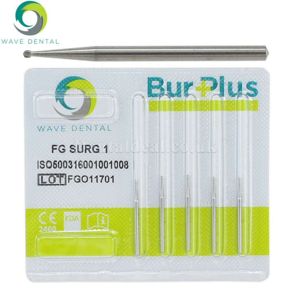 10Pcs FG Surgical Length 1 2 4 5 6 8 Burs Dental Friction Grip Round Head Carbide Burs