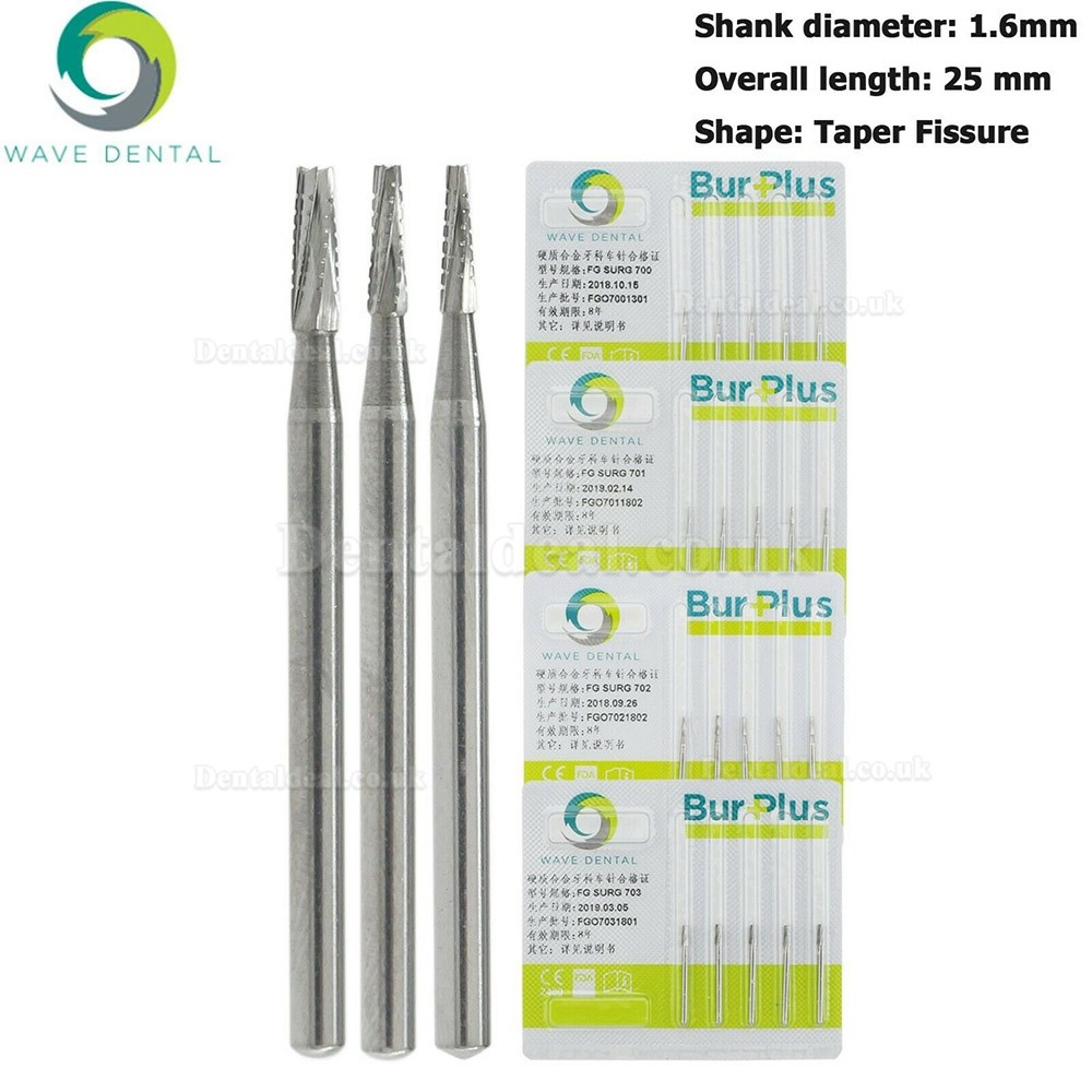 10Pcs FG Surgical Length 700 701 702 703 Burs Dental Friction Grip Taper Fissure Carbide Burs