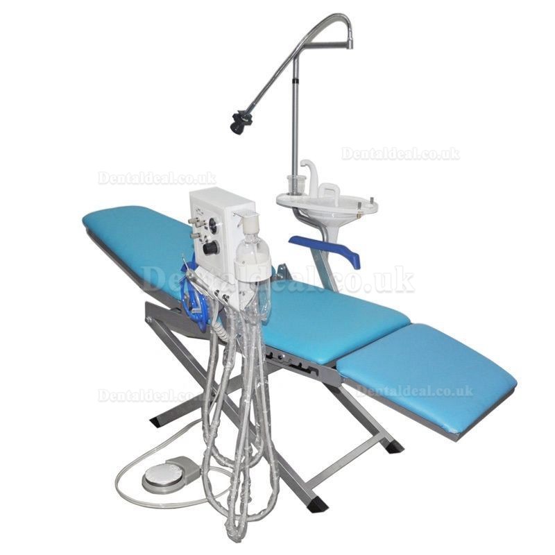 Portable Dental Chair Unit +LED Light Lamp+Triplex Syringe+Suction+Turbine Unit