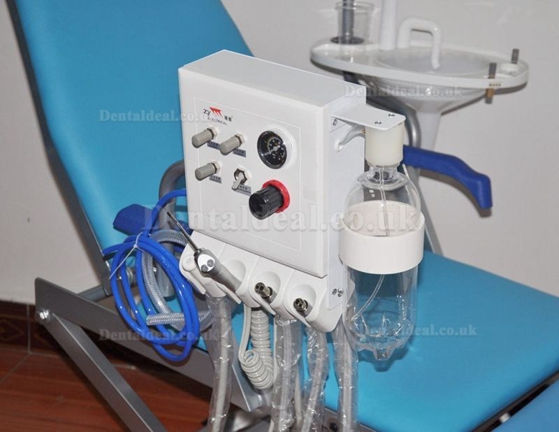 Portable Dental Chair Unit +LED Light Lamp+Triplex Syringe+Suction+Turbine Unit