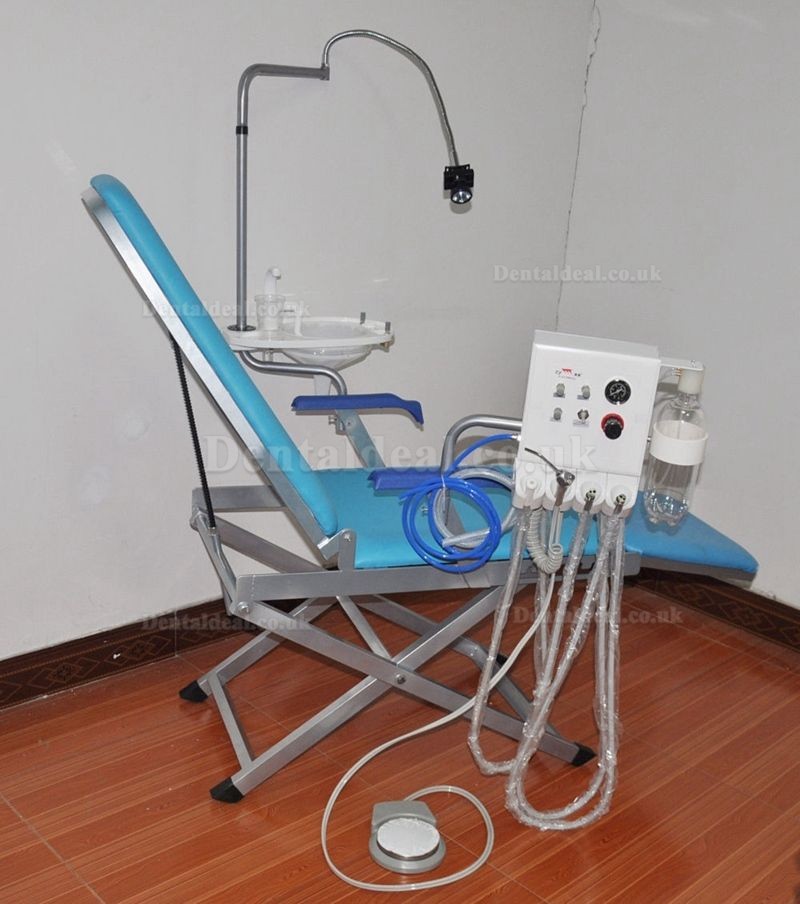 Portable Dental Chair Unit +LED Light Lamp+Triplex Syringe+Suction+Turbine Unit