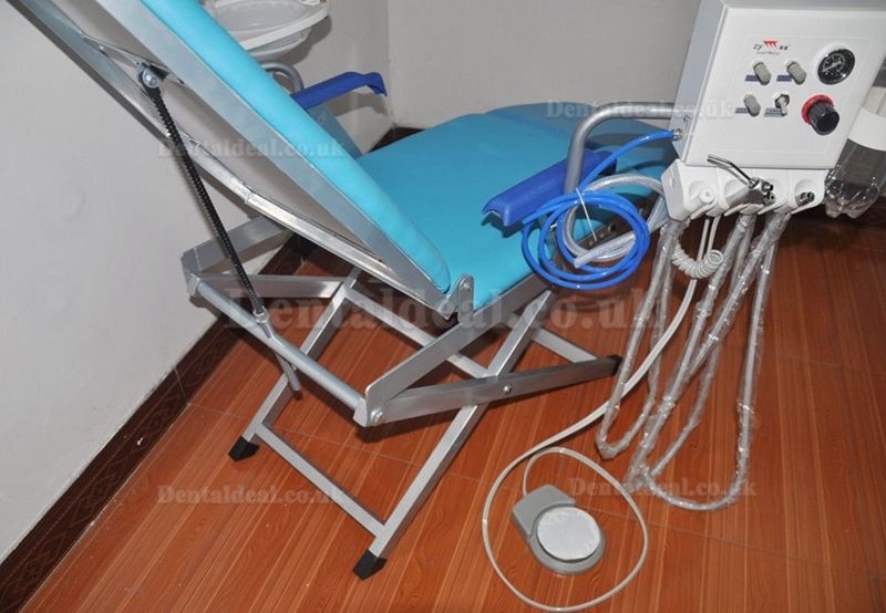 Portable Dental Chair Unit +LED Light Lamp+Triplex Syringe+Suction+Turbine Unit