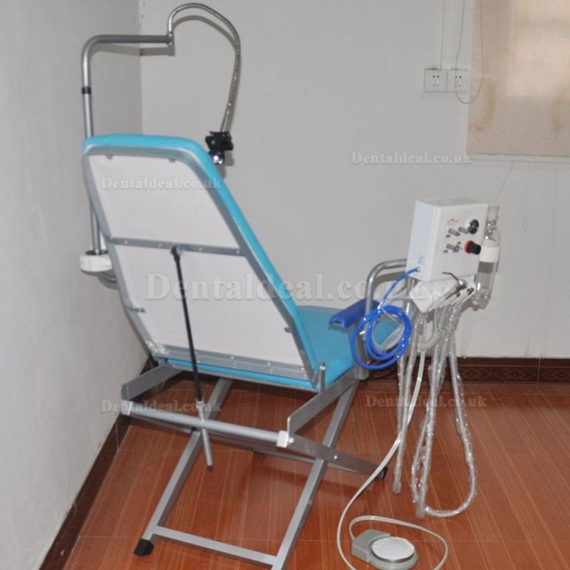 Portable Dental Chair Unit +LED Light Lamp+Triplex Syringe+Suction+Turbine Unit