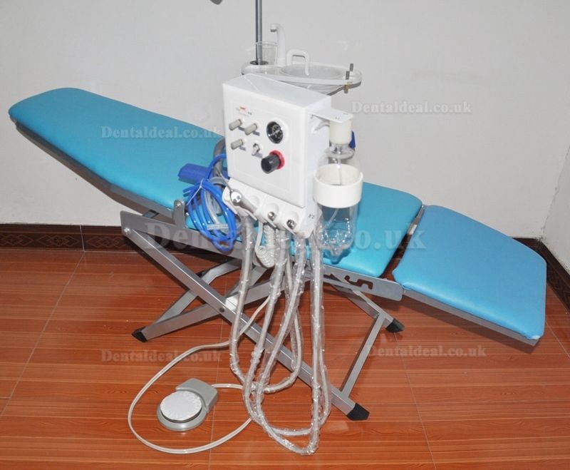 Portable Dental Chair Unit +LED Light Lamp+Triplex Syringe+Suction+Turbine Unit