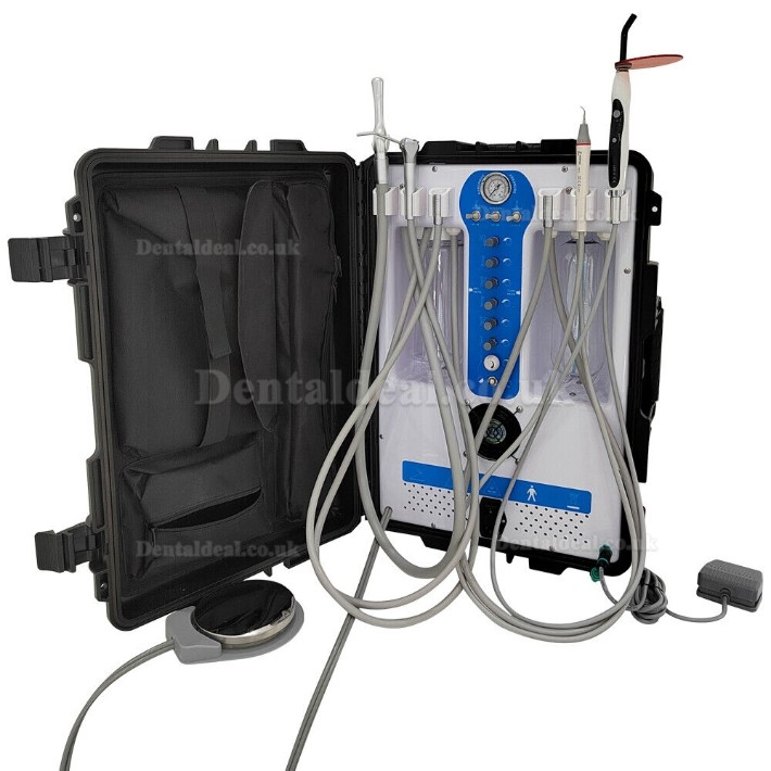 Greeloy® GU-P206S Dental Portable Unit with Air Compressor+ Curing Light Scaler 2/4H