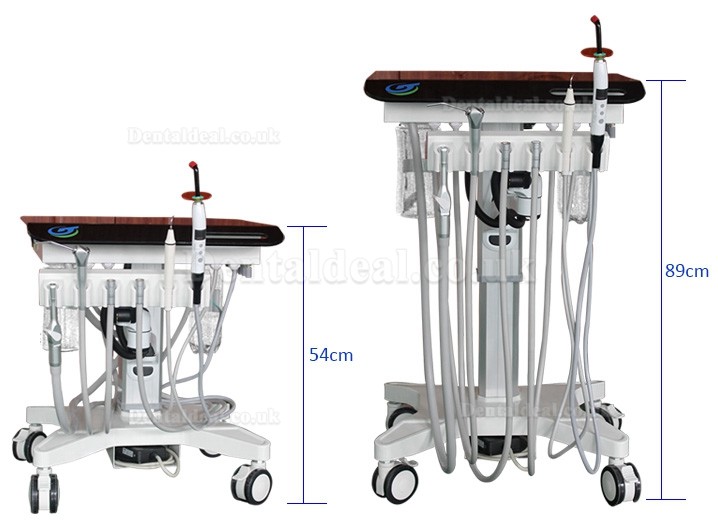 Greeloy GU-P302S Dental Movable Adjusted Treatment Unit Cart+Ultrasonic Scaler + Air Comprssor GU-P300