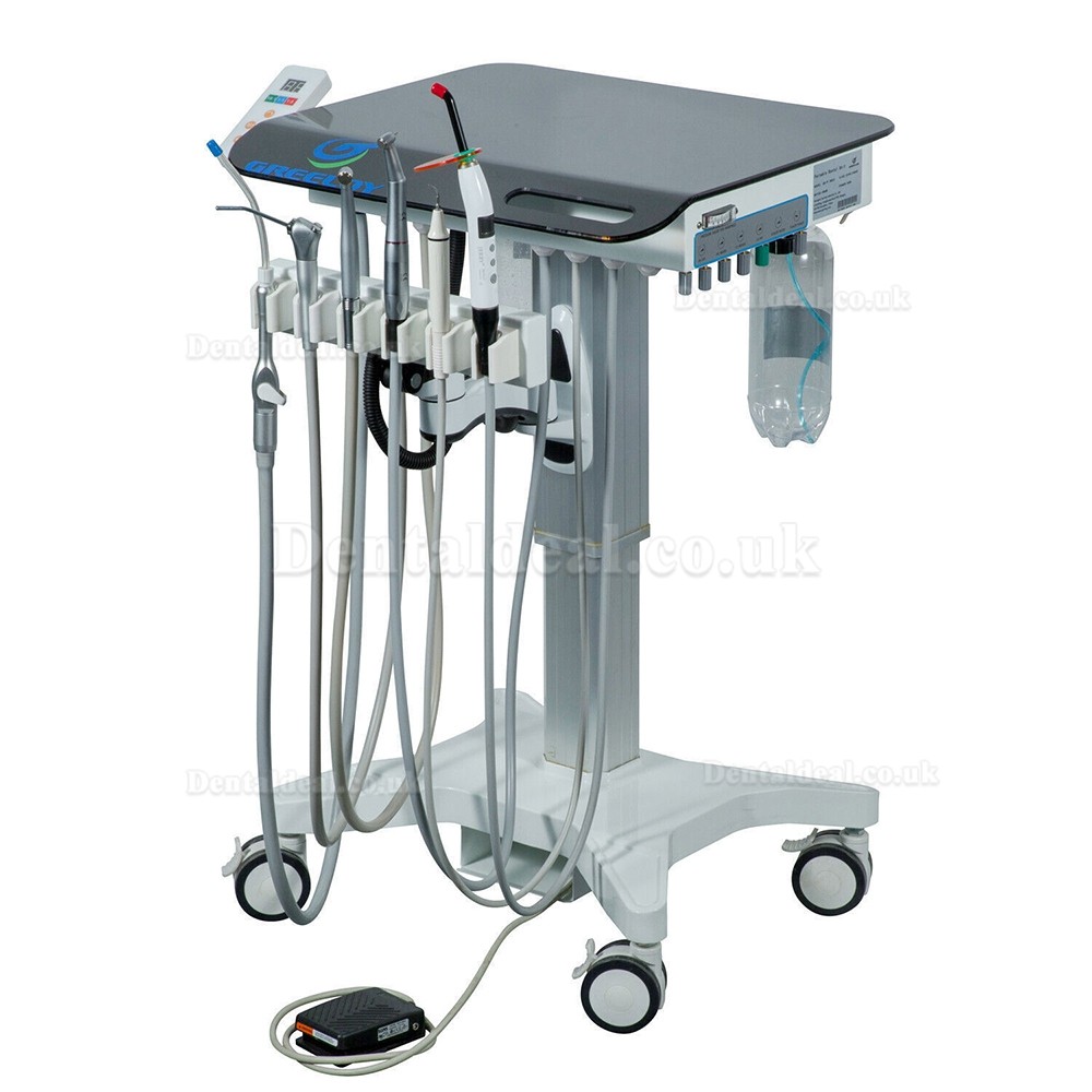 Greeloy GU-P302S Mobile Dental Cart Unit System with Air Compressor + Electric Motor + Scaler Handpiece