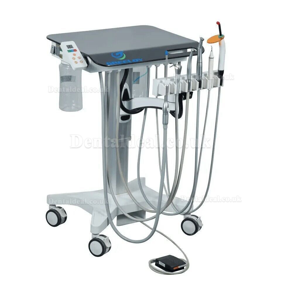 Greeloy GU-P302S Mobile Dental Cart Unit System with Air Compressor + Electric Motor + Scaler Handpiece