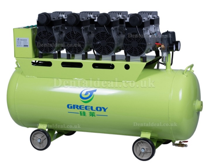 Greeloy GA-64 Piston Type Silent Oil Free Air Compressor Supporting 6 Dental Chairs/2400W 120L Dental Aircompressor